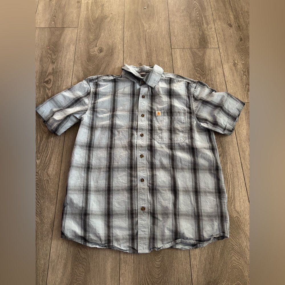 Carhartt Men's blue Plaid Shirt used in good condition